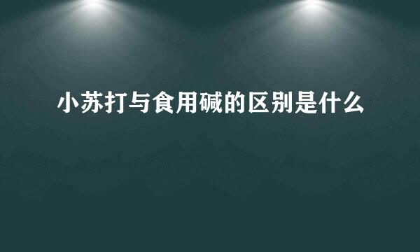 小苏打与食用碱的区别是什么