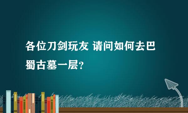 各位刀剑玩友 请问如何去巴蜀古墓一层？