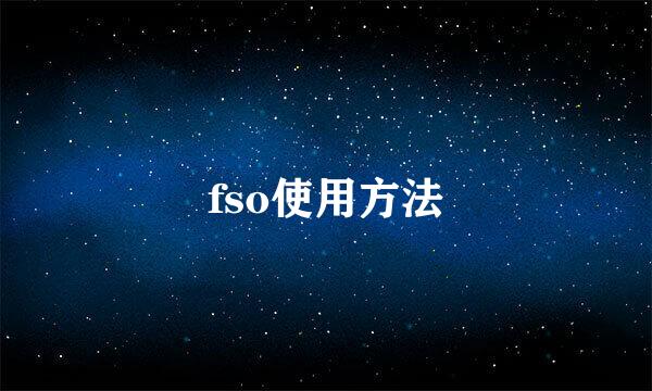 fso使用方法