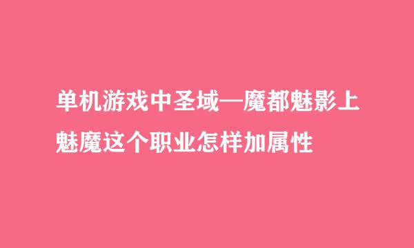 单机游戏中圣域—魔都魅影上魅魔这个职业怎样加属性