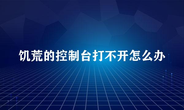 饥荒的控制台打不开怎么办