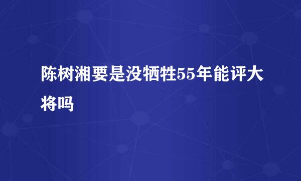 陈树湘要是没牺牲55年能评大将吗