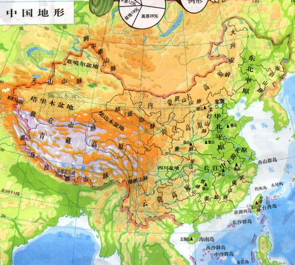 求一张中国山川河流地图