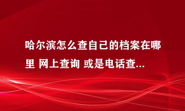 哈尔滨怎么查自己的档案在哪里 网上查询 或是电话查询 都行 麻烦知道的指点指点 谢谢