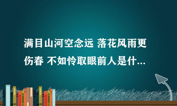 满目山河空念远 落花风雨更伤春 不如怜取眼前人是什么意思?