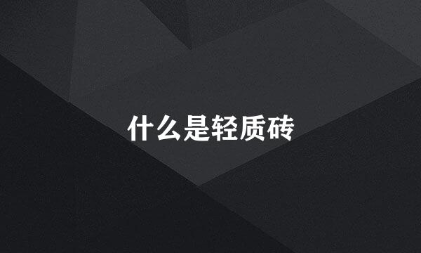 什么是轻质砖