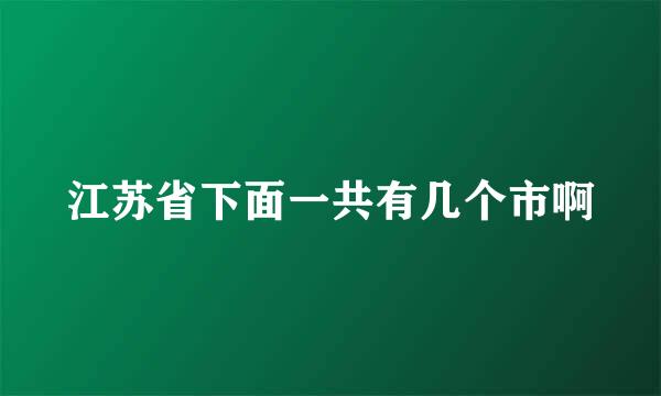 江苏省下面一共有几个市啊