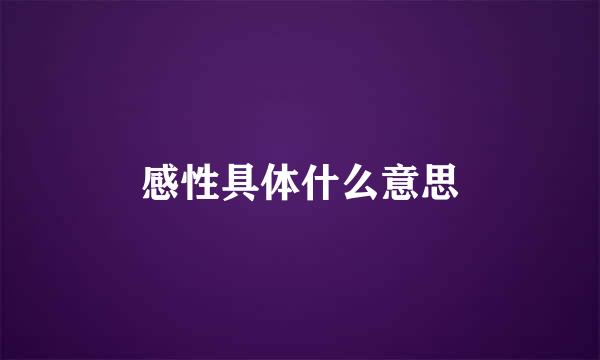 感性具体什么意思