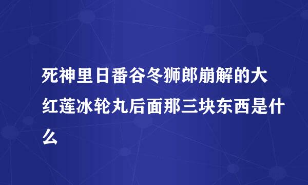 死神里日番谷冬狮郎崩解的大红莲冰轮丸后面那三块东西是什么