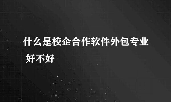 什么是校企合作软件外包专业 好不好