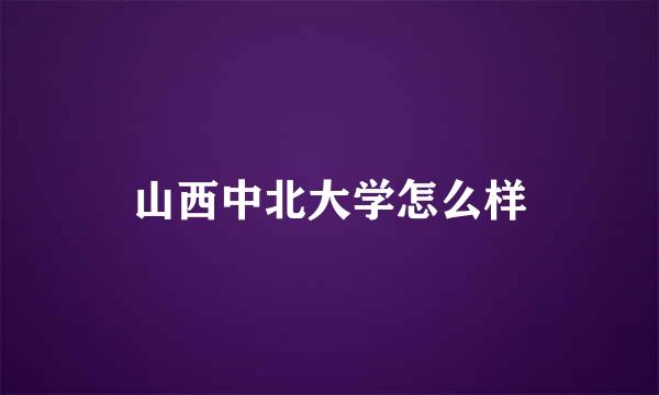 山西中北大学怎么样