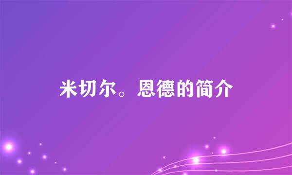 米切尔。恩德的简介