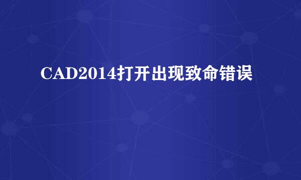 CAD2014打开出现致命错误