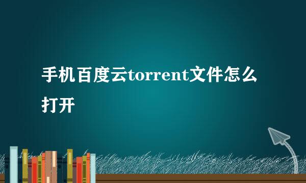 手机百度云torrent文件怎么打开