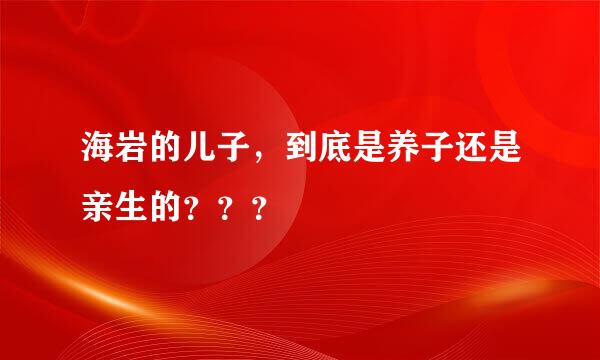 海岩的儿子，到底是养子还是亲生的？？？