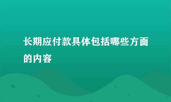 长期应付款具体包括哪些方面的内容