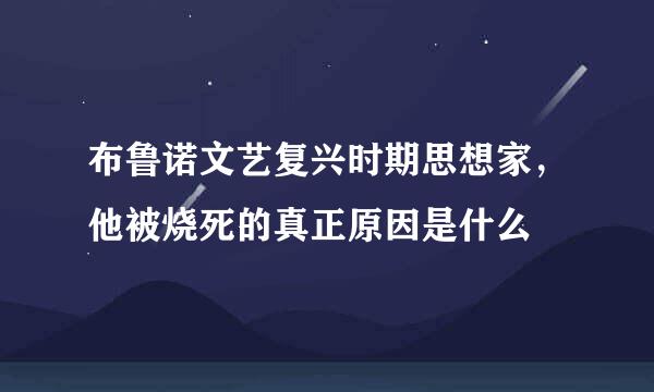 布鲁诺文艺复兴时期思想家，他被烧死的真正原因是什么