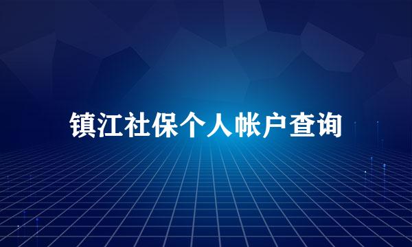 镇江社保个人帐户查询