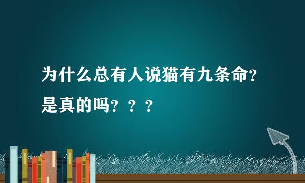 为什么总有人说猫有九条命？是真的吗？？？