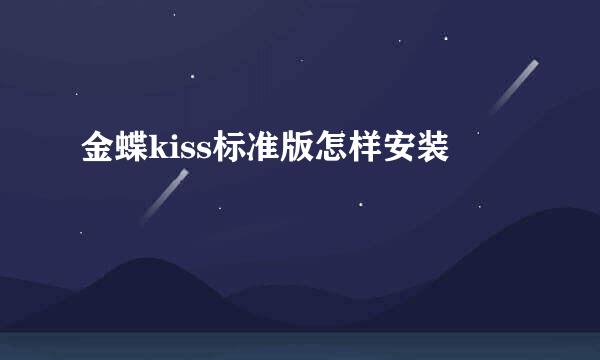 金蝶kiss标准版怎样安装