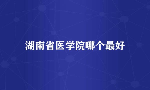 湖南省医学院哪个最好