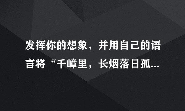 发挥你的想象，并用自己的语言将“千嶂里，长烟落日孤城闭”的画面描绘出来。