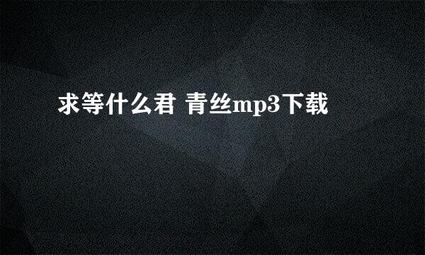 求等什么君 青丝mp3下载