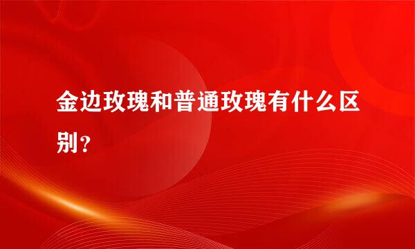 金边玫瑰和普通玫瑰有什么区别？