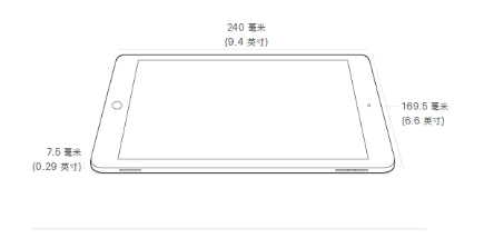 10.2寸ipad长宽是多少厘米