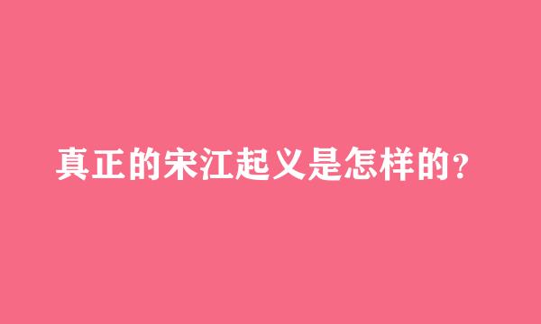 真正的宋江起义是怎样的？