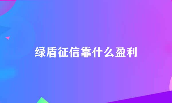 绿盾征信靠什么盈利