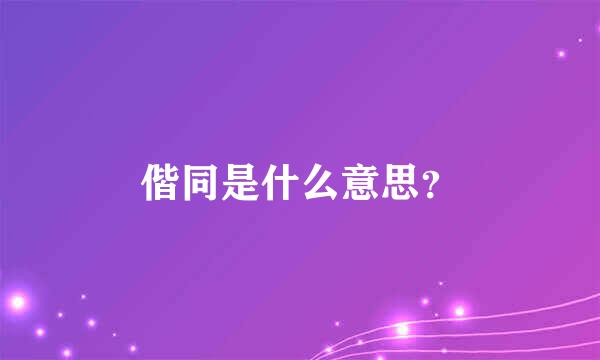 偕同是什么意思？