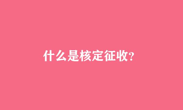 什么是核定征收？