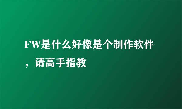 FW是什么好像是个制作软件，请高手指教