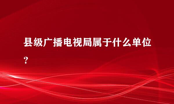 县级广播电视局属于什么单位？