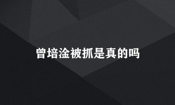 曾培淦被抓是真的吗