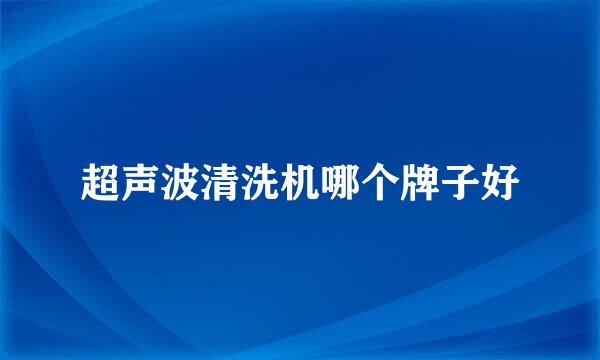 超声波清洗机哪个牌子好