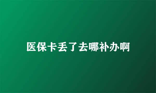 医保卡丢了去哪补办啊