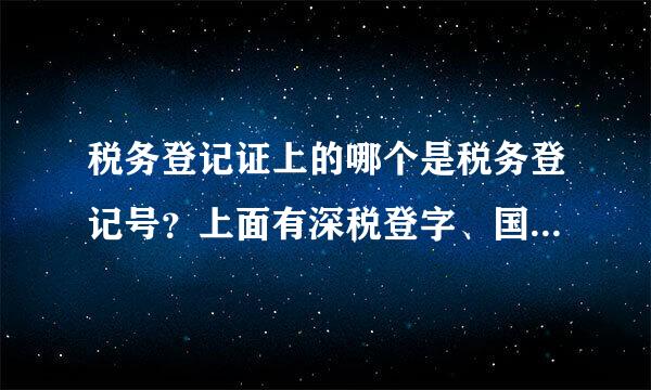 税务登记证上的哪个是税务登记号？上面有深税登字、国税纳税编码、地税纳税编码。