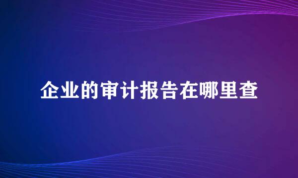 企业的审计报告在哪里查