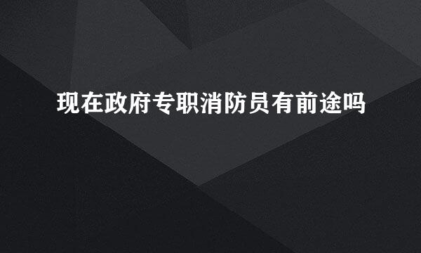 现在政府专职消防员有前途吗