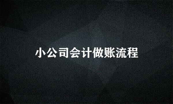 小公司会计做账流程