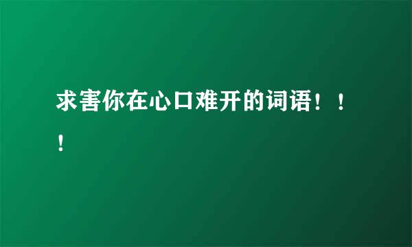 求害你在心口难开的词语！！！