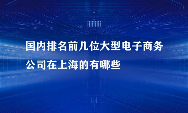 国内排名前几位大型电子商务公司在上海的有哪些