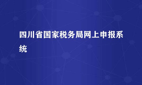 四川省国家税务局网上申报系统