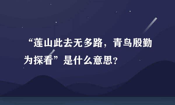 “莲山此去无多路，青鸟殷勤为探看”是什么意思？