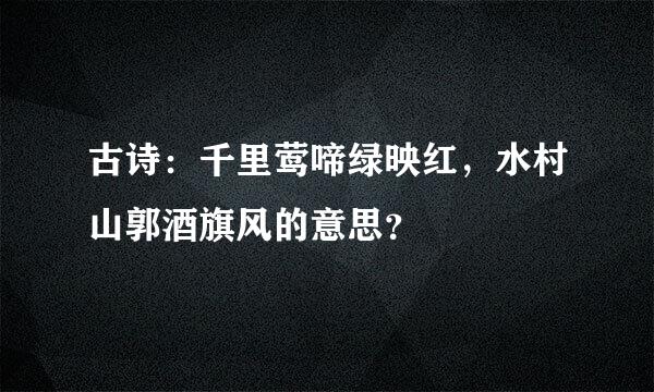 古诗：千里莺啼绿映红，水村山郭酒旗风的意思？