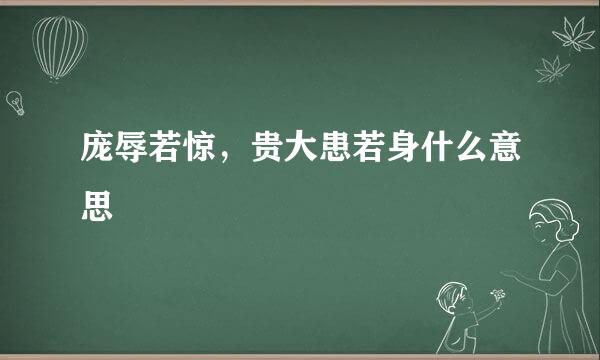 庞辱若惊，贵大患若身什么意思