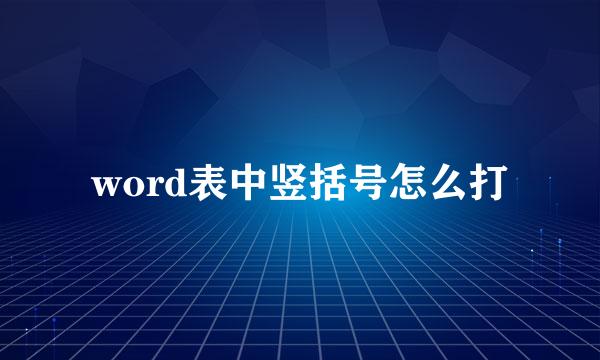 word表中竖括号怎么打