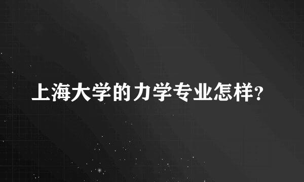 上海大学的力学专业怎样？